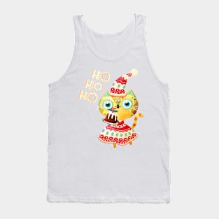 Happy Holidays Cat Santa Tank Top